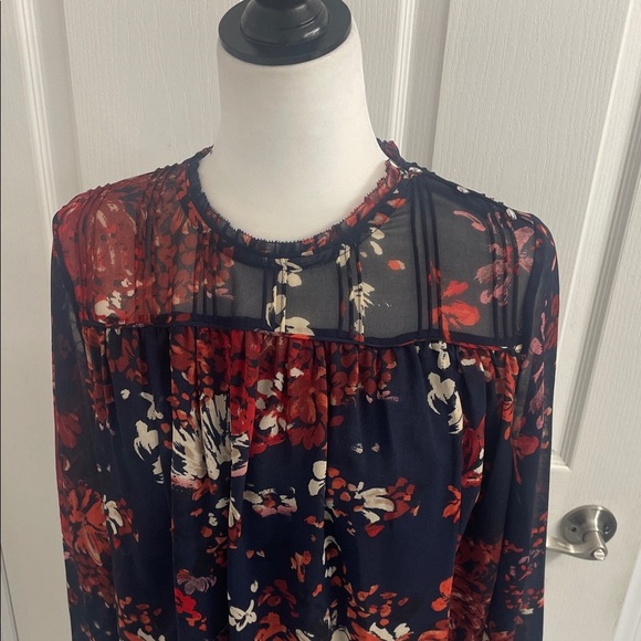 Wilfred Lourdes Floral Blouse - Red and Navy - Picture 8 of 16